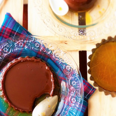 Petites crèmes chocolat, noisette, caramel