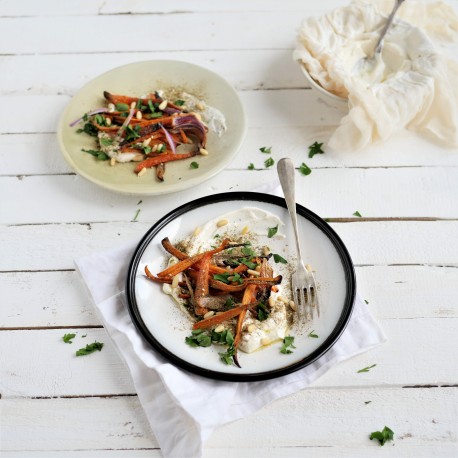 Carottes et oignon rouge rôtis au zaatar