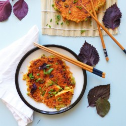 Crêpes japonaises aux légumes