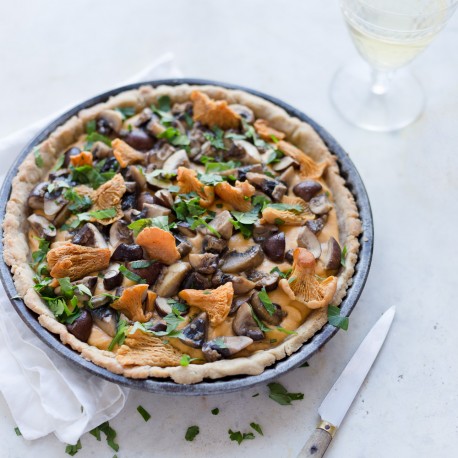 Tarte aux champignons et à la crème de courge